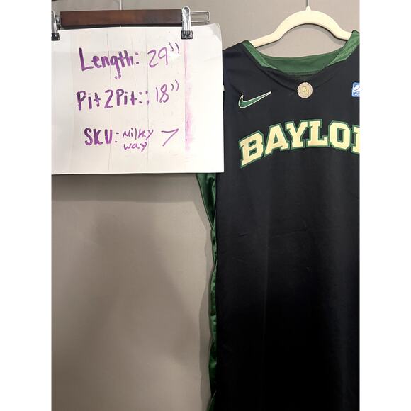Baylor Bears Basketball Nike Jersey Sz 42 Mens Team Issue Blank Sewn Authentic - Picture 9 of 9
